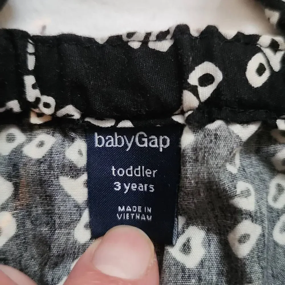 Baby Gap Girls Black & White Print Shorts Romper - Size 3 Years